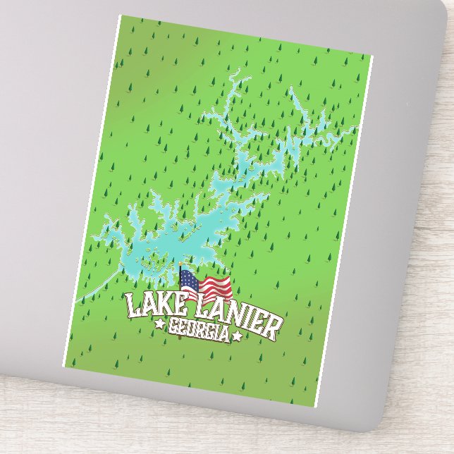 Adesivo Mapa do Lago Lanier Georgia (Detalhe)