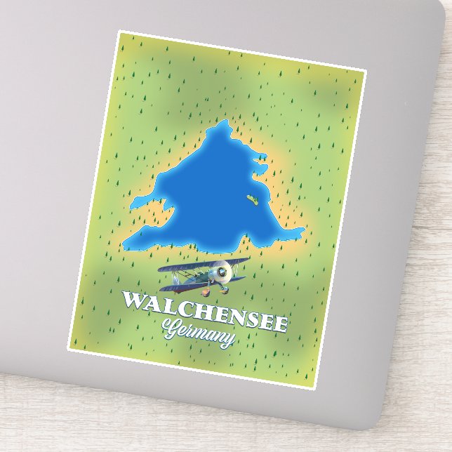 Adesivo mapa do lago Walchensee Alemanha (Detalhe)