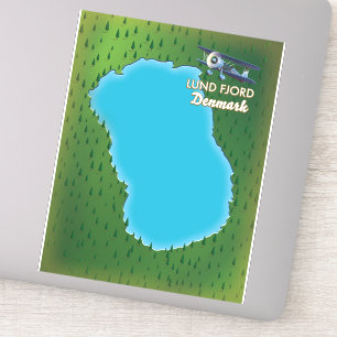 Adesivo Mapa do Lund Fjord na Dinamarca