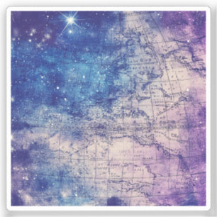 Adesivo Mapa do Mundo Celestial da Vintage (14)