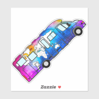 Adesivo mapa do mundo de aquarela RV - STICKER