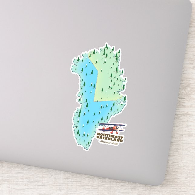 Adesivo Mapa do Parque Nacional do Nordeste da Groelândia (Detalhe)