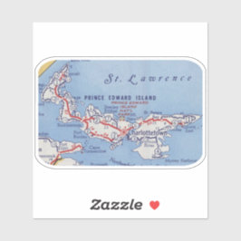 Adesivo Mapa do Príncipe Edward Island Vintage