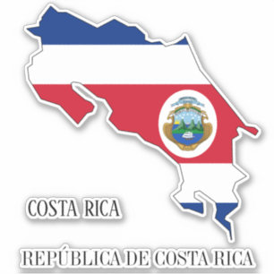 Adesivo Mapa do Sinalizador da Costa Rica