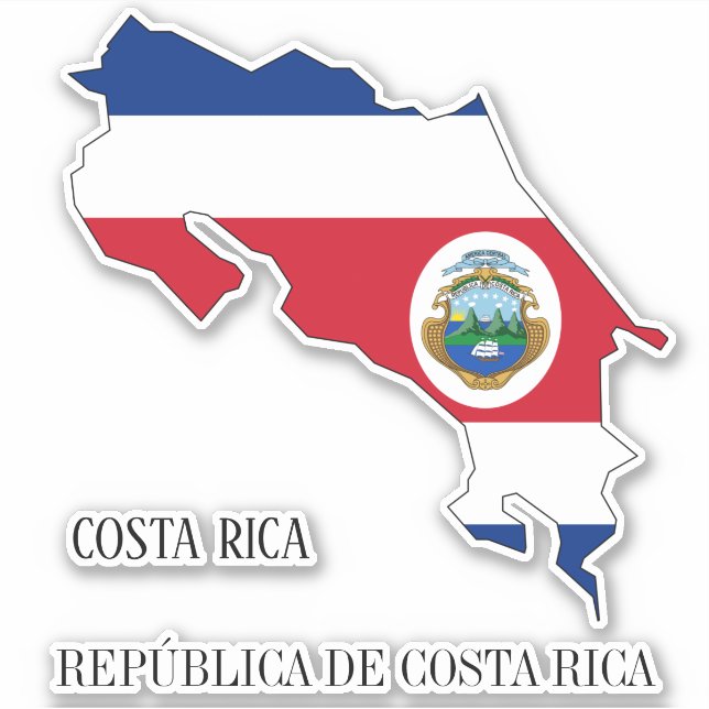 Adesivo Mapa do Sinalizador da Costa Rica (Frente)