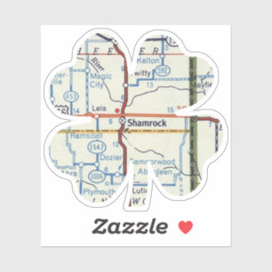 Adesivo Mapa do Texas Shamrock Route 66