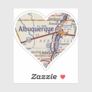Adesivo Mapa do Vintage Albuquerque