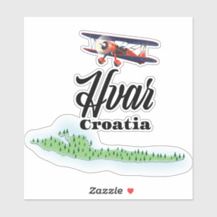 Adesivo Mapa Hvar Croácia