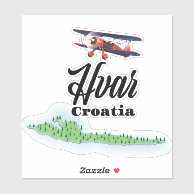 Adesivo mapa Hvar Croácia (Folha)