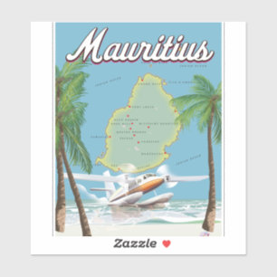 Adesivo Mapa ilustrado da Maurícia