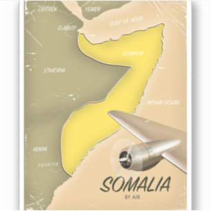 Adesivo mapa ilustrado da Somália