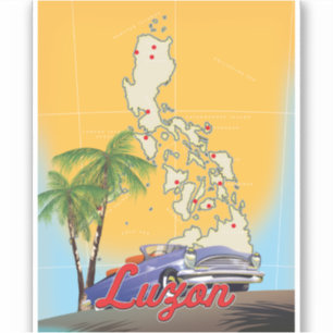 Adesivo Mapa ilustrado de Luzon Filipinas