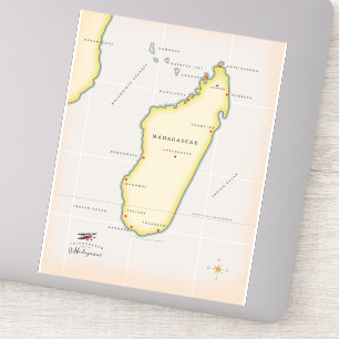 Adesivo Mapa ilustrado de Madagáscar