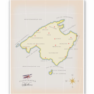 Adesivo Mapa ilustrado de Mallorca