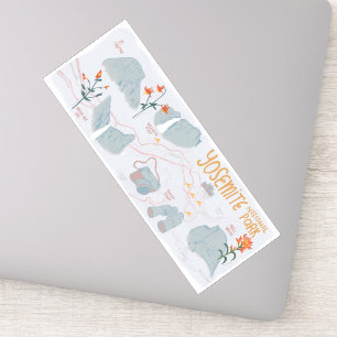 Adesivo Mapa Ilustrado do Parque Nacional Yosemite Califor