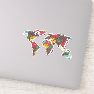 Adesivo Mapa Mundial Viagem das Mulheres