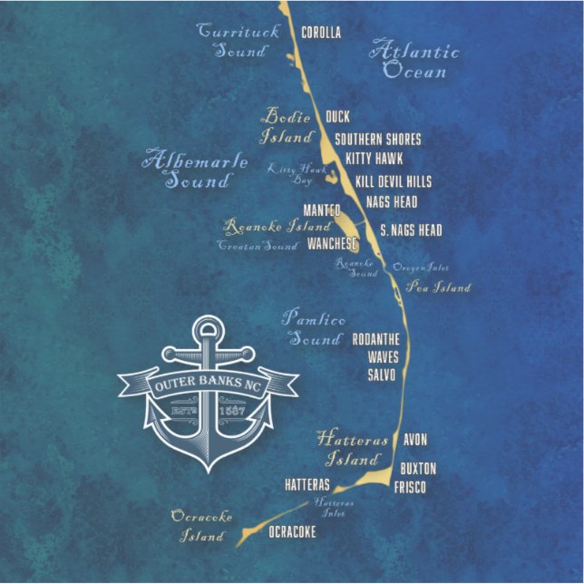 Adesivo Mapa náutico externo - vinil Sticker (Frente)