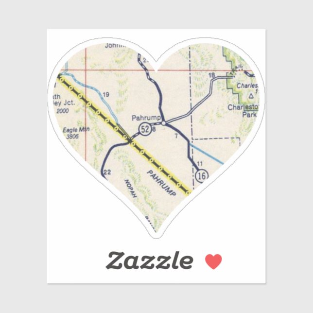 Adesivo Mapa NV Antigo do Pahrump (Folha)