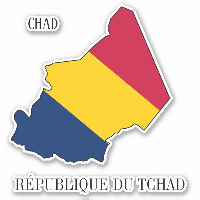 Adesivo Mapa Patriótico Charming Flag do Chhad (Frente)