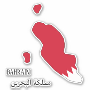 Adesivo Mapa Patriótico da Bandeira do Bahrein