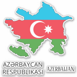 Adesivo Mapa Patriótico do Azerbaijão Sinalizador encantad