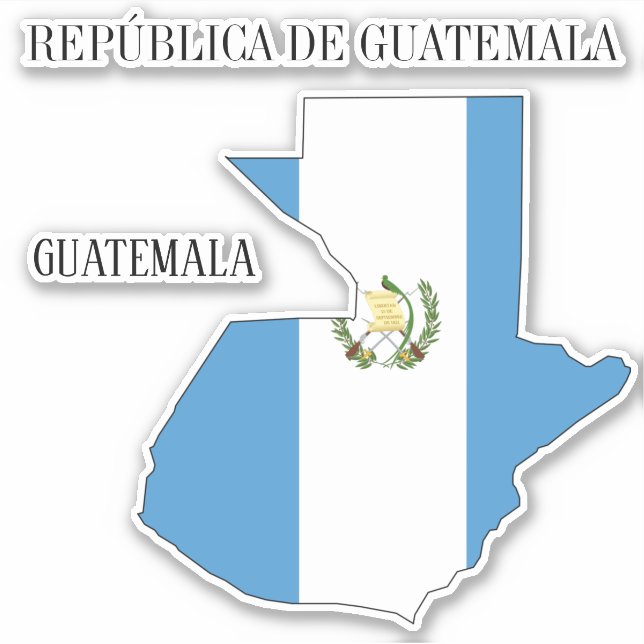 Adesivo Mapa Patriótico do Sinalizador da Guatemala (Frente)