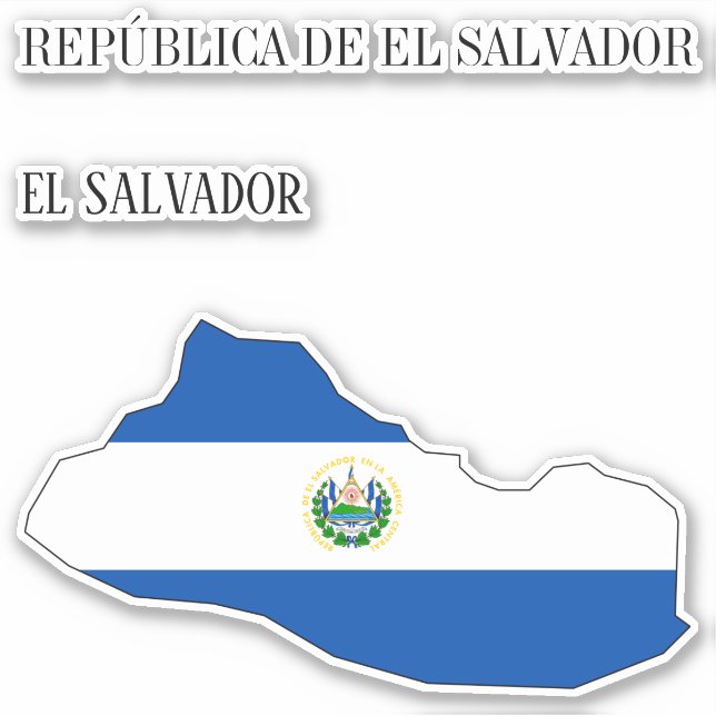 Adesivo Mapa Patriótico do Sinalizador de El Salvador (Frente)