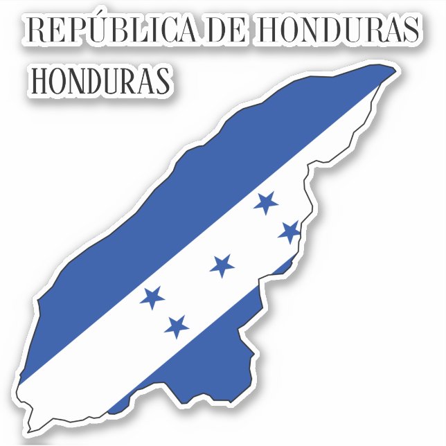 Adesivo Mapa Patriótico encantador das Honduras (Frente)