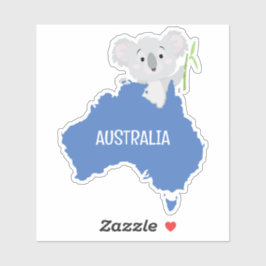 Adesivo Mapa Personalizado da Austrália com a Cinza Koala