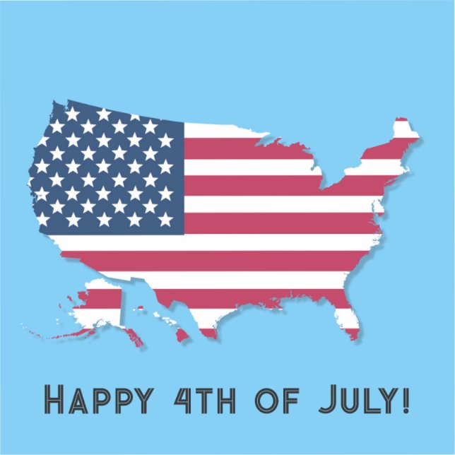 Adesivo Mapa personalizado dos EUA e Sinalizador vermelho  (Frente)