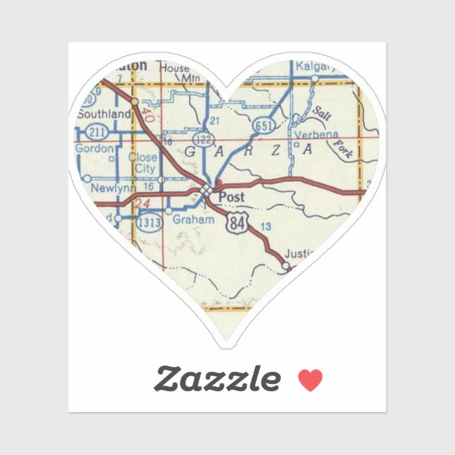 Adesivo Mapa postado do Texas Vintage (Folha)