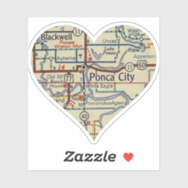 Adesivo Mapa Retroativo da Cidade de Ponca OK