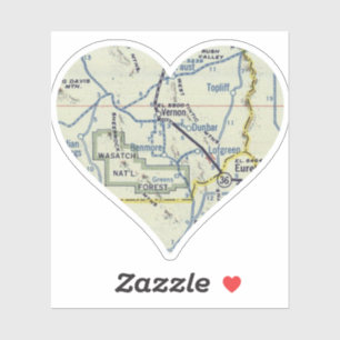Adesivo Mapa Retroativo de Heart Vernon Utah