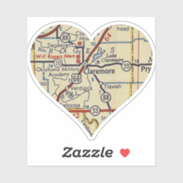 Adesivo Mapa Retroativo do Claremore OK