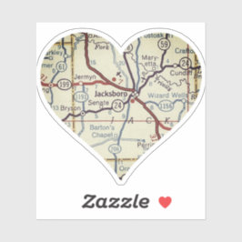 Adesivo Mapa Retroativo do Jacksboro TX