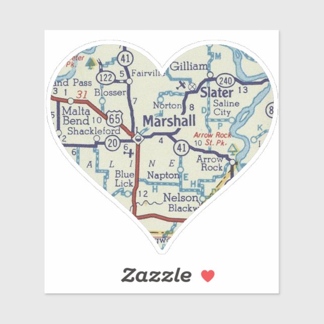 Adesivo Mapa Retroativo do Marsahall MO (Folha)