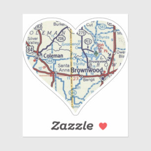 Adesivo Mapa TX de Coleman e Brownwood