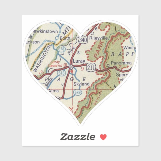 Adesivo Mapa Vintage da Virgínia do Brasil (Folha)