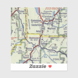 Adesivo Mapa Vintage de Gunnison Utah