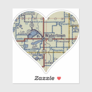 Adesivo Mapa Vintage de Watertown SD