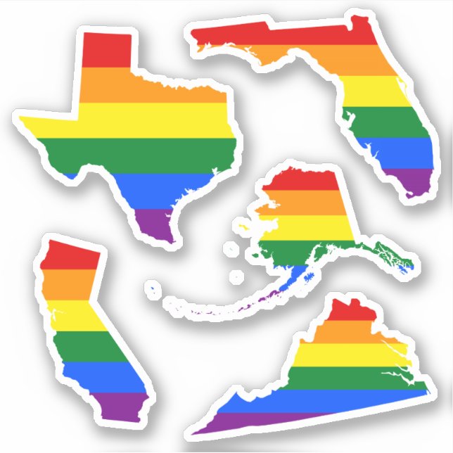Adesivo Mapas do Orgulho LGBT de Estados (Frente)