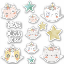 Maquete mágica Kawaii Green Sticker