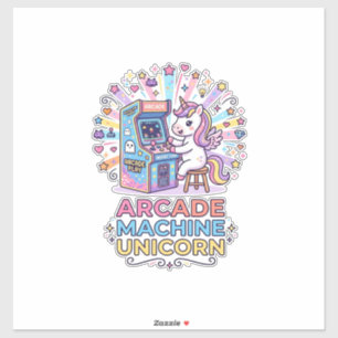 Adesivo Máquina de Arcade de Unicórnio Arte de Unicórnio P