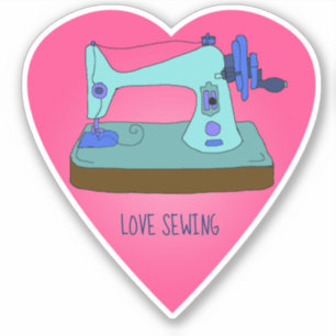 Adesivo Máquina de costura por safra, costura por amor, p