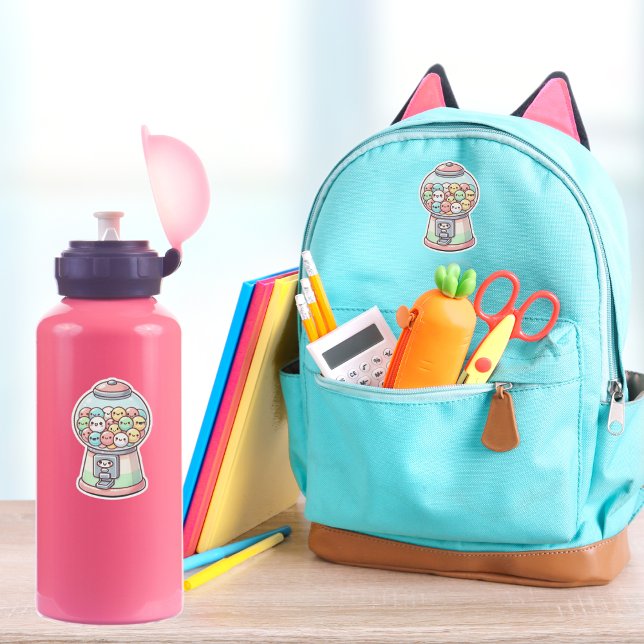 Adesivo Máquina de Gumball, Aquarela, Engraçada, Colorida (Criador carregado)