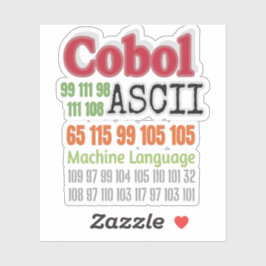 Adesivo Máquina de Linguagem de Programação Cobol ASCII