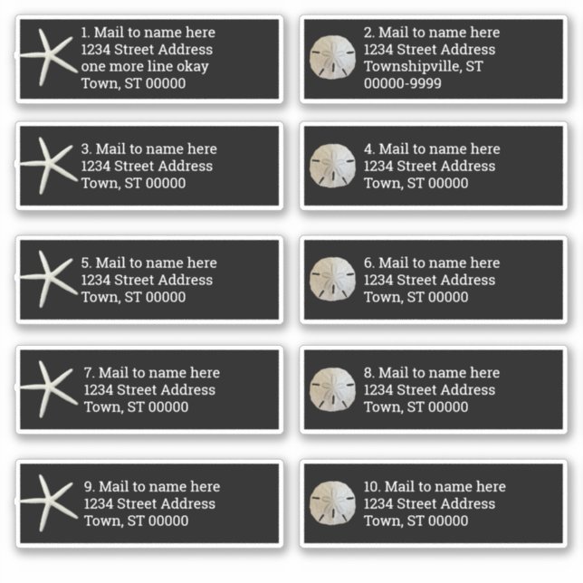 Adesivo Mar do Dólar de areia Estrelas Black Individual Ma (Frente)