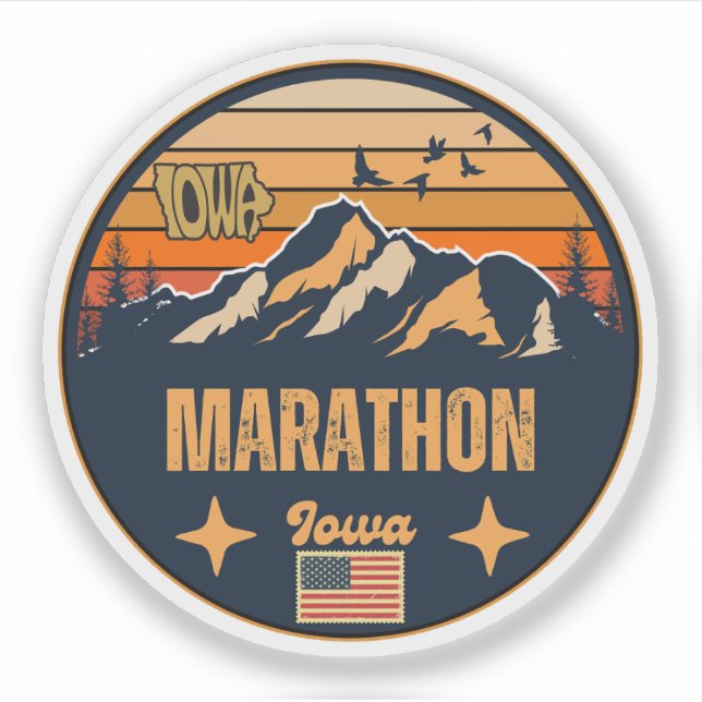 Adesivo Marathon, Iowa Ia, Estados Unidos (Frente)