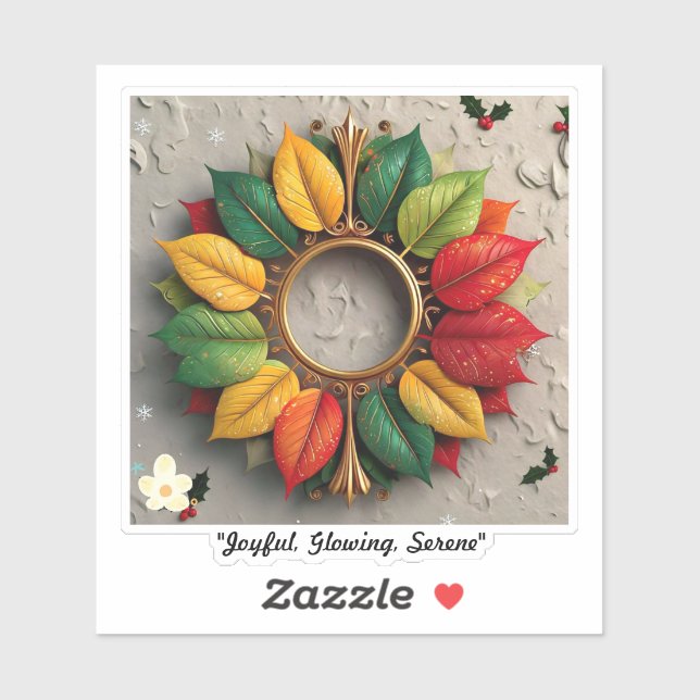 Adesivo "Maravilha Festiva Sazonal" (Folha)