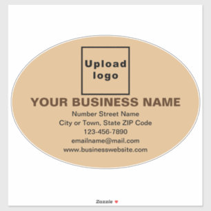 Adesivo Marca de negócios em vinil de oval grande e castan